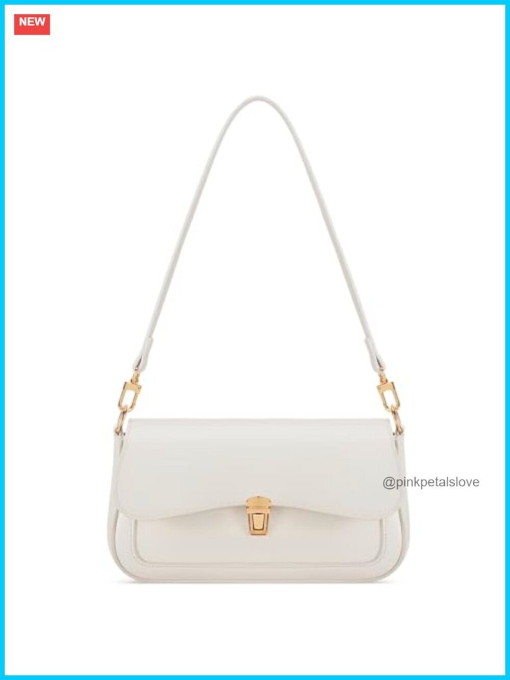 Faux Leather Small Shoulder Bag with Detachable Chain Strap